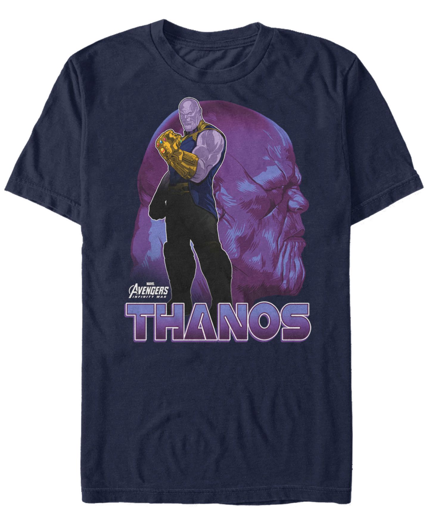 Мужская футболка Fifth Sun Marvel Avengers Infinity War Thanos Strong Pose Short Sleeve, цвет: Тёмно-синий — фото 1