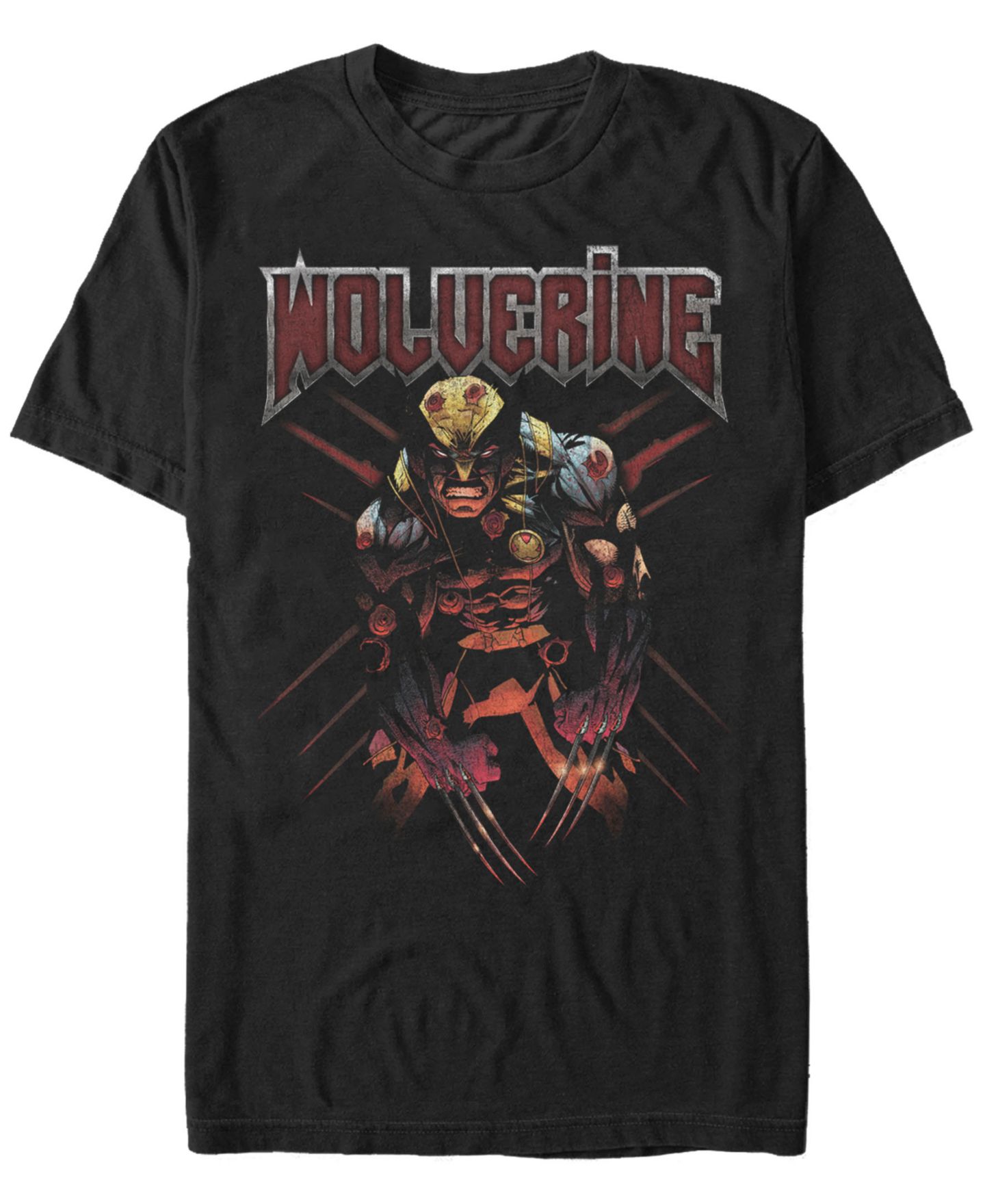 Мужская футболка Fifth Sun Marvel Classic X-Men Angry Wolverine, Short Sleeve, цвет: Чёрный — фото 1