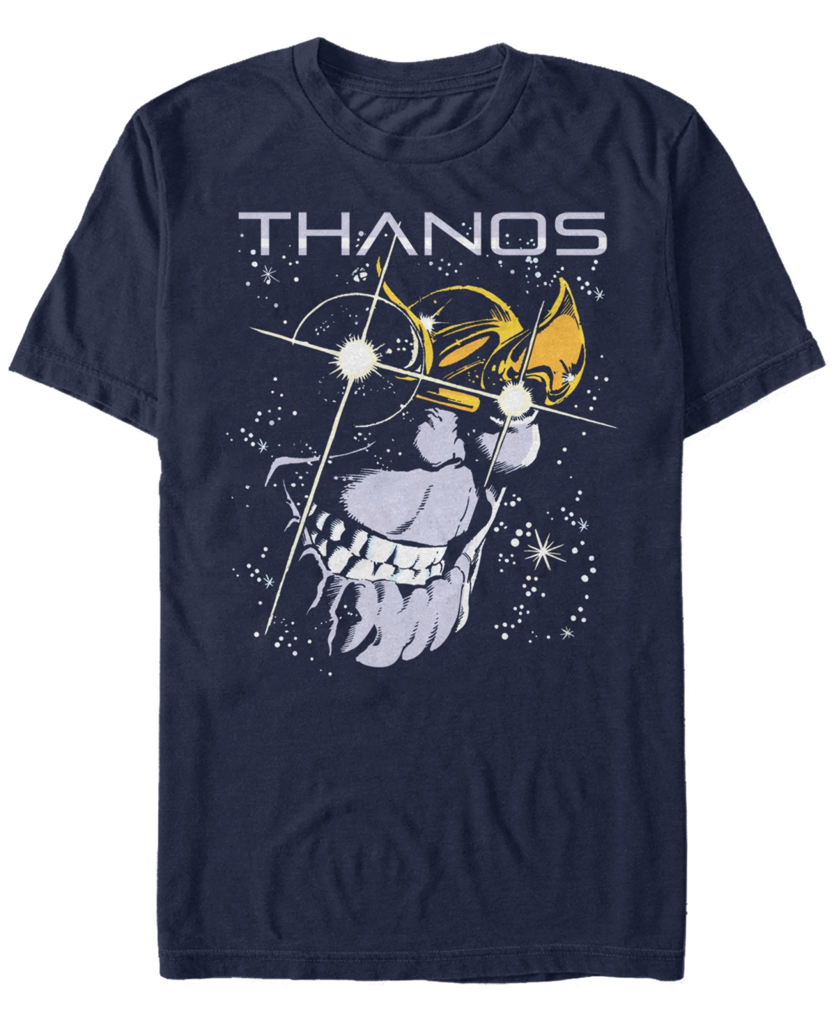 Marvel Men's Comic Collection Thanos Grin in Stars Short Sleeve T-Shirt