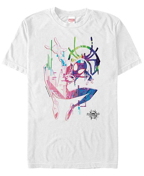 Marvel Men S Spider Man Into The Spiderverse Neon Watercolor