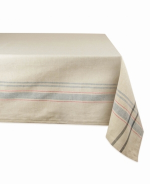 Chambray French Stripe Tablecloth 60