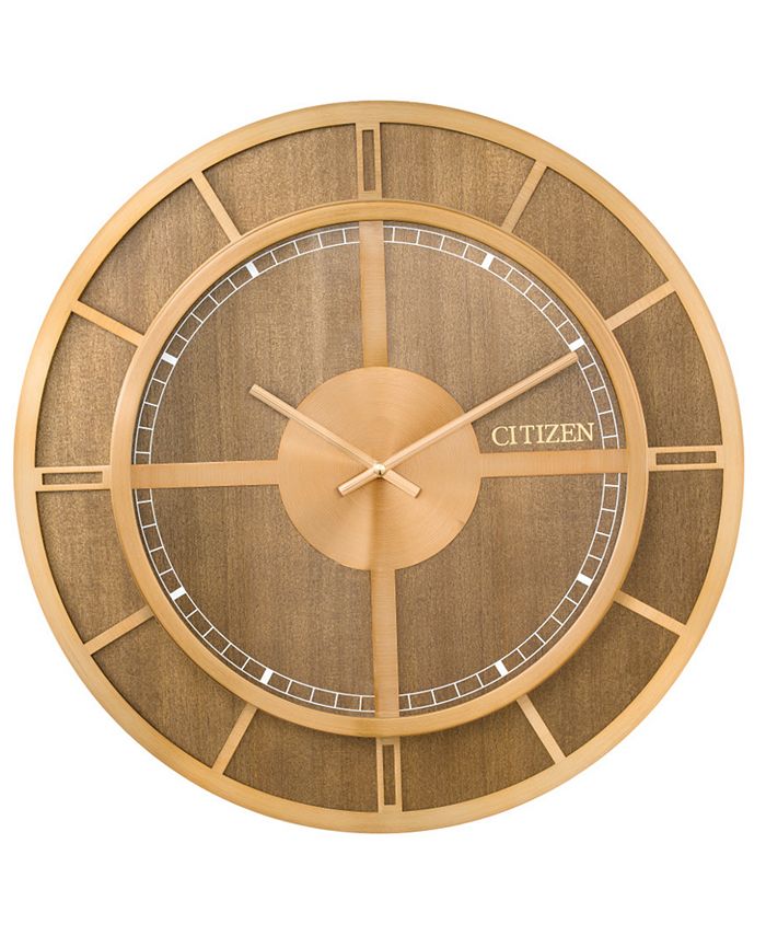 Citizen Gallery Wood & GoldTone Wall Clock & Reviews All Fine