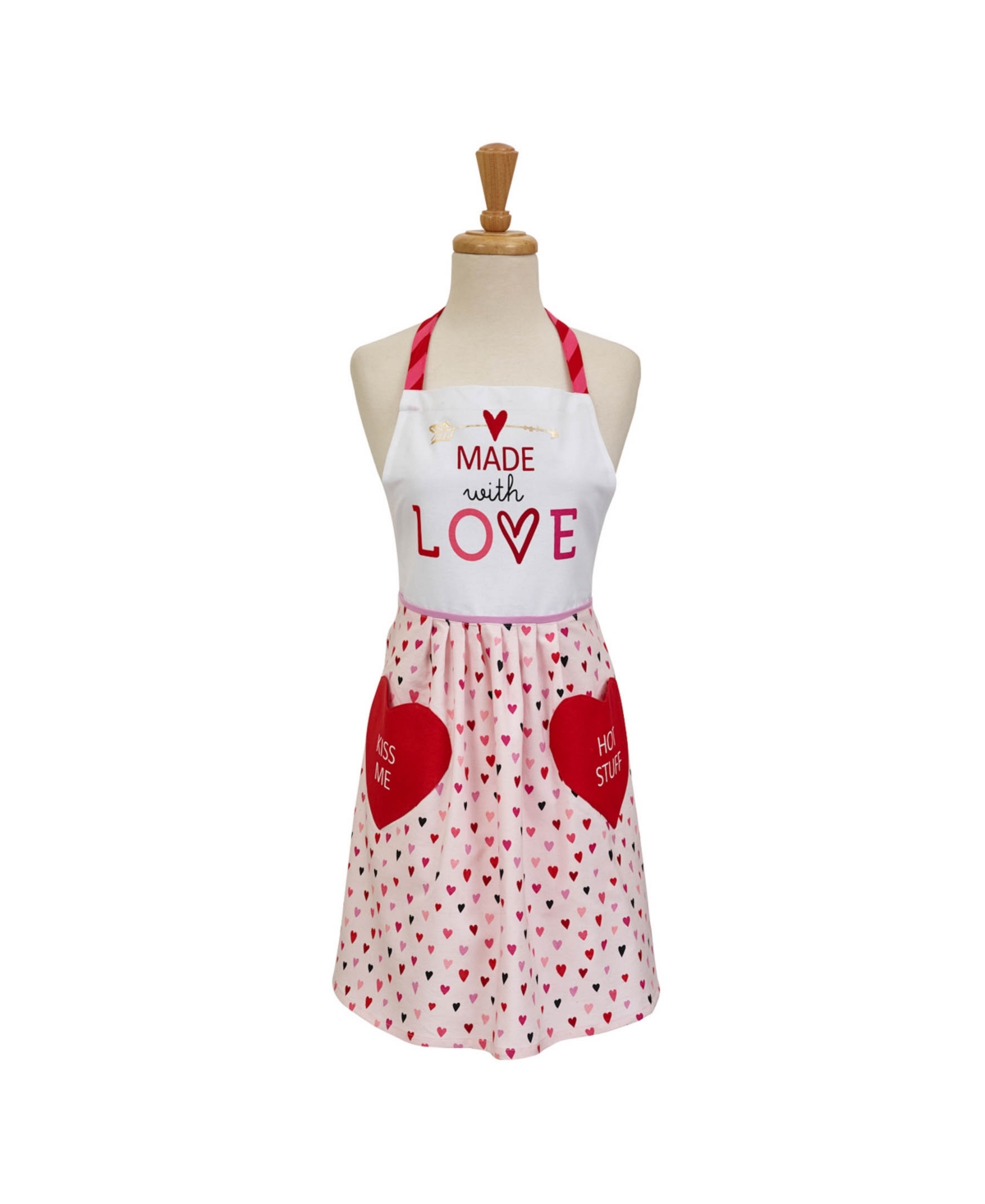 Made with Love Print Skirt Apron - Red