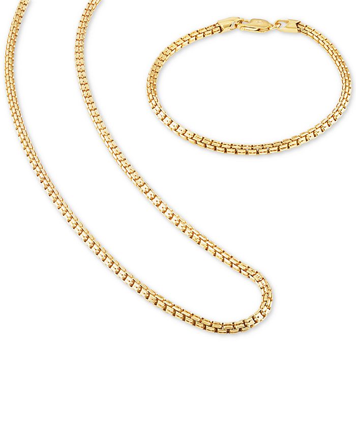 Womens Mens Jewellery Mens Necklaces Metallic BCBGMAXAZRIA Woven Box Chain Necklace in Gold 