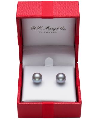 Cultured Freshwater Pearl Stud 14k Yellow Gold Earrings (8mm)