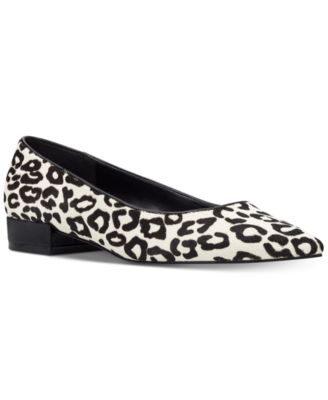 white leopard flats