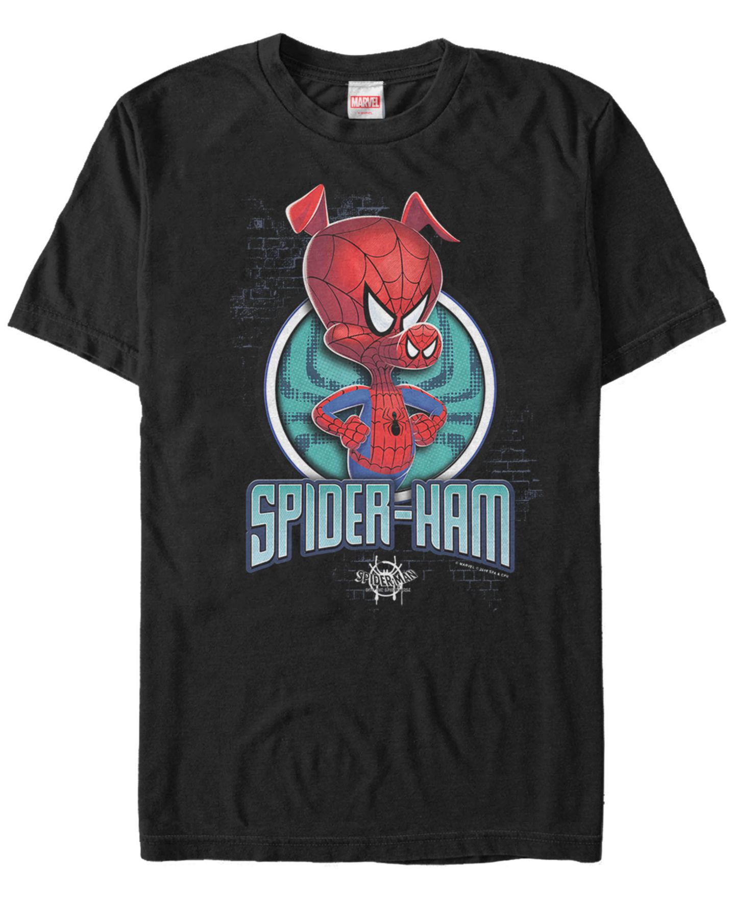 Мужская футболка Fifth Sun Marvel Spider-Man Into The Spiderverse I Am Spider-Ham Short Sleeve, цвет: Чёрный — фото 2