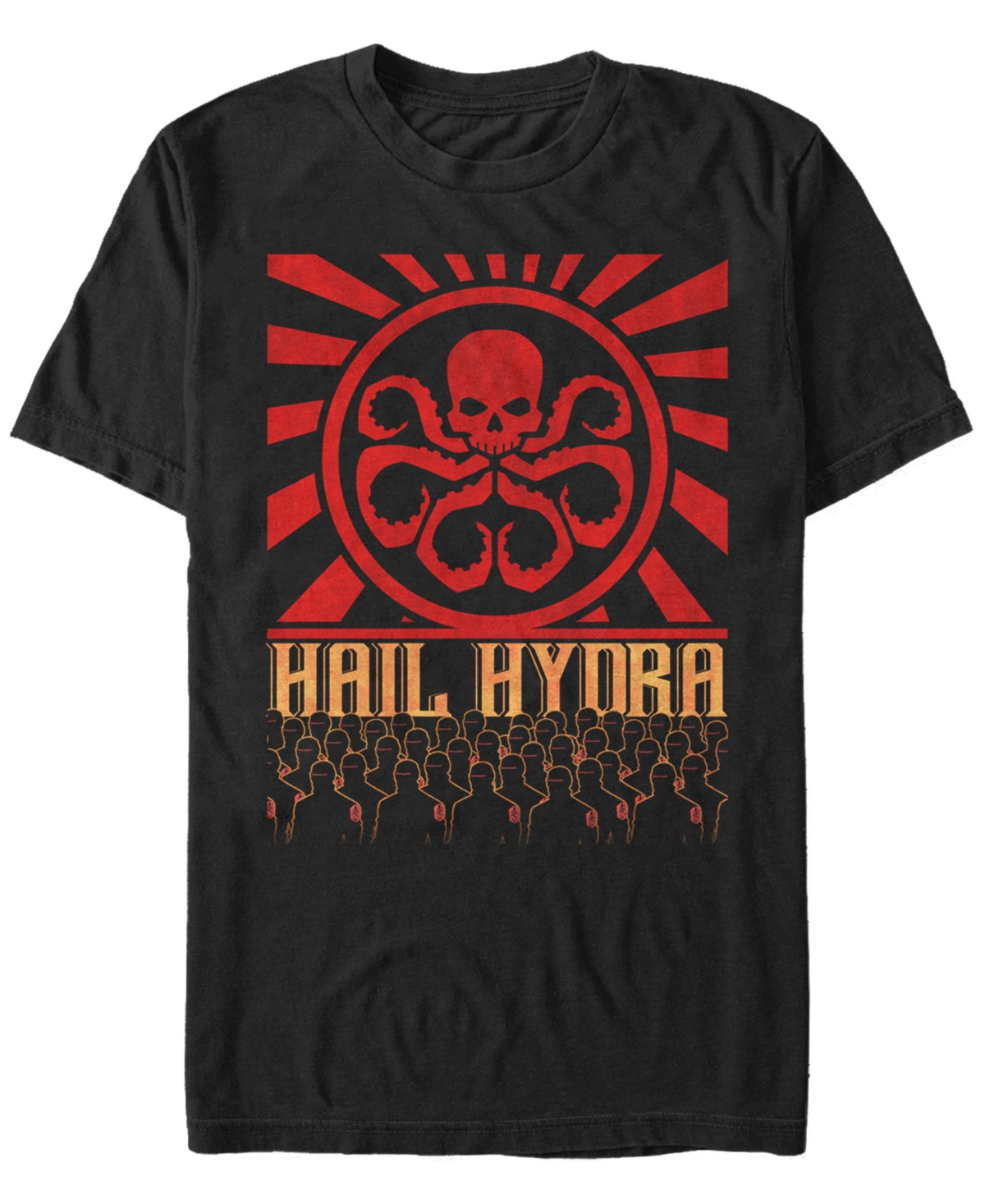 Marvel Men's Comic Collection Hail Hydra Propaganda Short Sleeve T-Shirt - Black