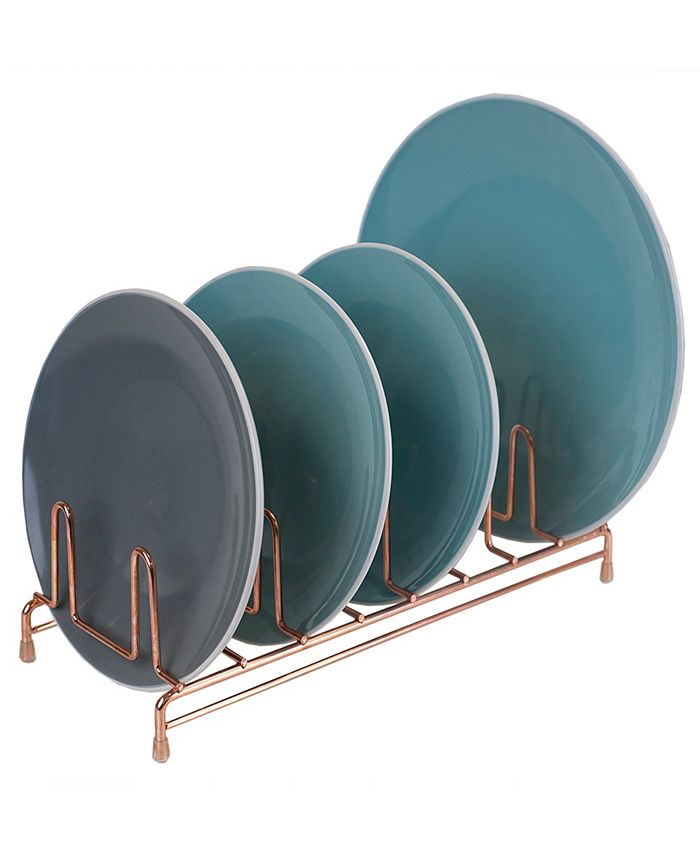 Home Basics HDS Trading 8 Slot Copper Coated Steel FreeStanding Plate Rack with NonSkid Feet