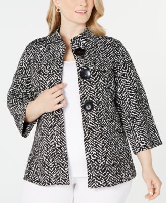 JM Collection Plus Size Printed Three Button Jacket Created For Macy s Macy s