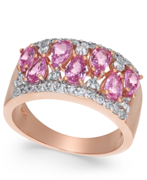 image of Pink Sapphire (2-1/10 ct. t.w.) & Diamond (3/8 ct. t.w.) Ring in 14k Rose Gold