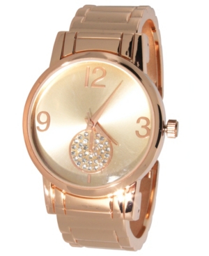 image of Women-s Rhinestone Sub-Dial Minimalist Cuff Bracelet Watch 38mm