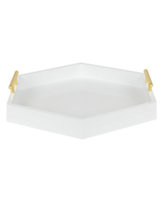 Lipton Hexagon Decorative Tray with Metal Handles - 18" x 18"