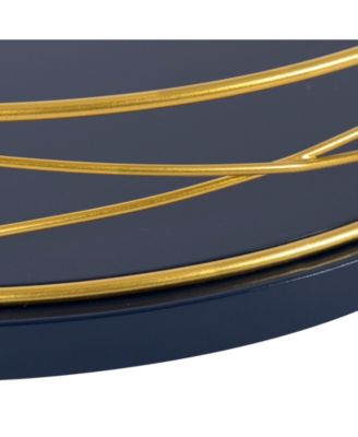 Mendel Round Tray With Decorative Metal Rim - 14" x 14"