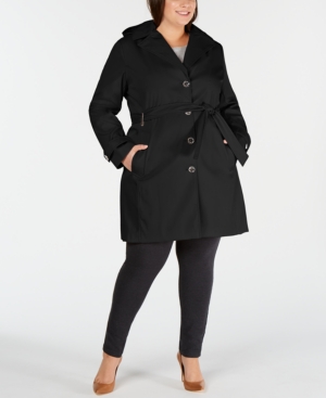 image of Calvin Klein Plus Size Waterproof Trench Coat, Created for Macys