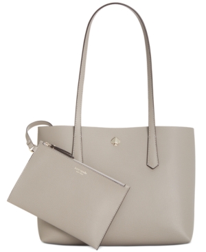 Kate Spade Molly Leather Tote In True Taupe/gold