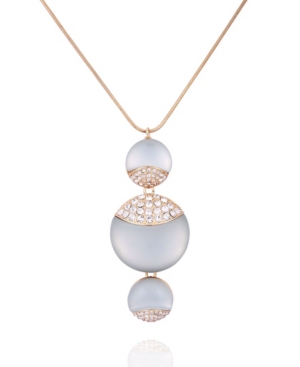 image of T Tahari Frosted Lucite Pendant Necklace