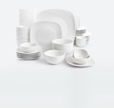 Soho Lounge Gibson White Elements Hampton Square 42-Piece Set, Service for 6, Created for Macy's