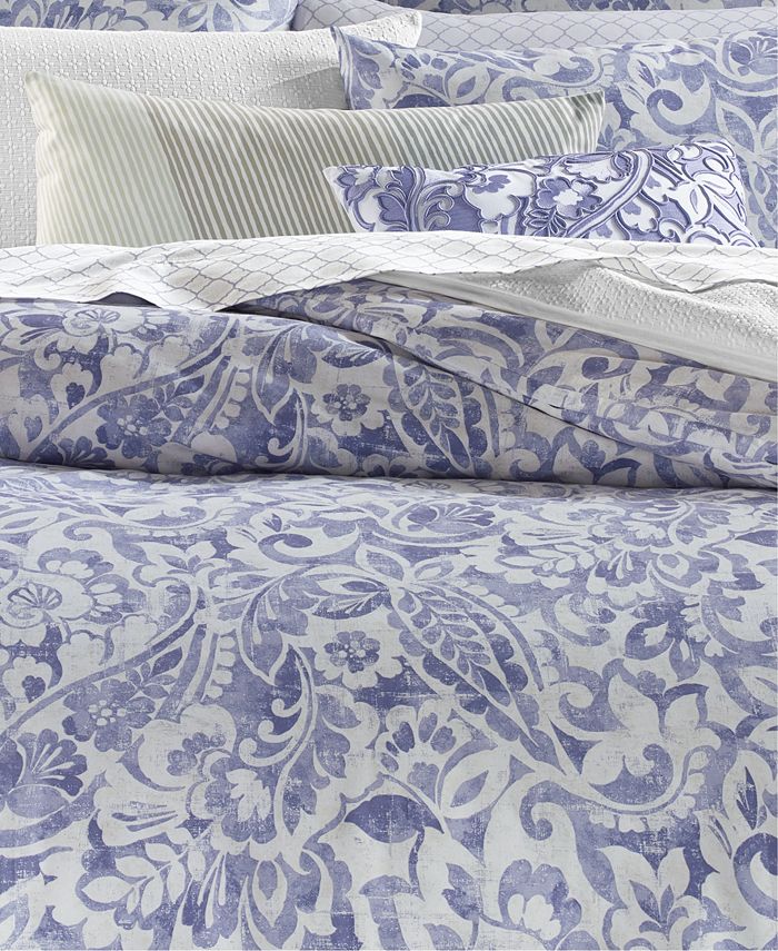 Charter Club Textured Paisley Cotton 300Thread Count 3Pc. King Duvet
