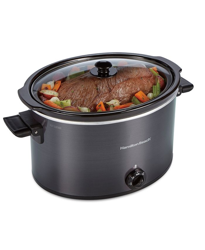 Hamilton Beach 4-Quart Metalic/Silver Oval Slow Cooker in the Slow