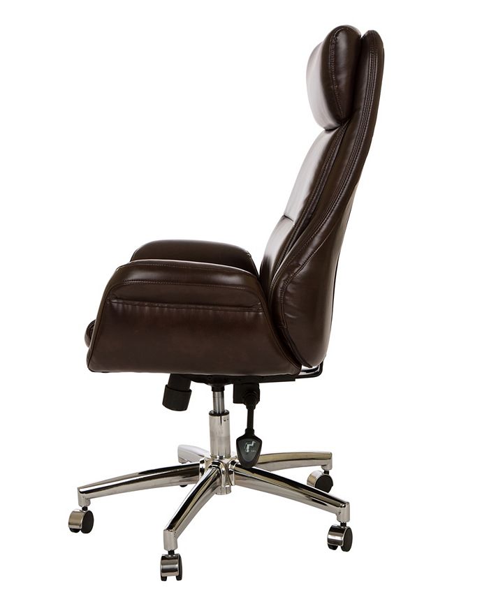 Glitzhome MidCentury Modern Bonded Leather Gaslift Adjustable Swivel Office Chair Macy's