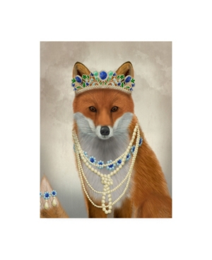 Trademark Global Fab Funky Fox With Tiara, Portrait Canvas Art In Multi