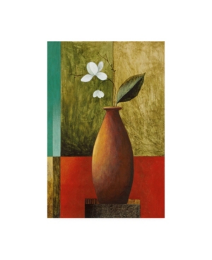 Trademark Global Pablo Esteban Flower In Vase With Squares Canvas Art In Multi