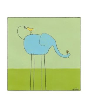 Trademark Global June Erica Vess Stick Leg Elephant I Childrens Art Canvas Art In Multi