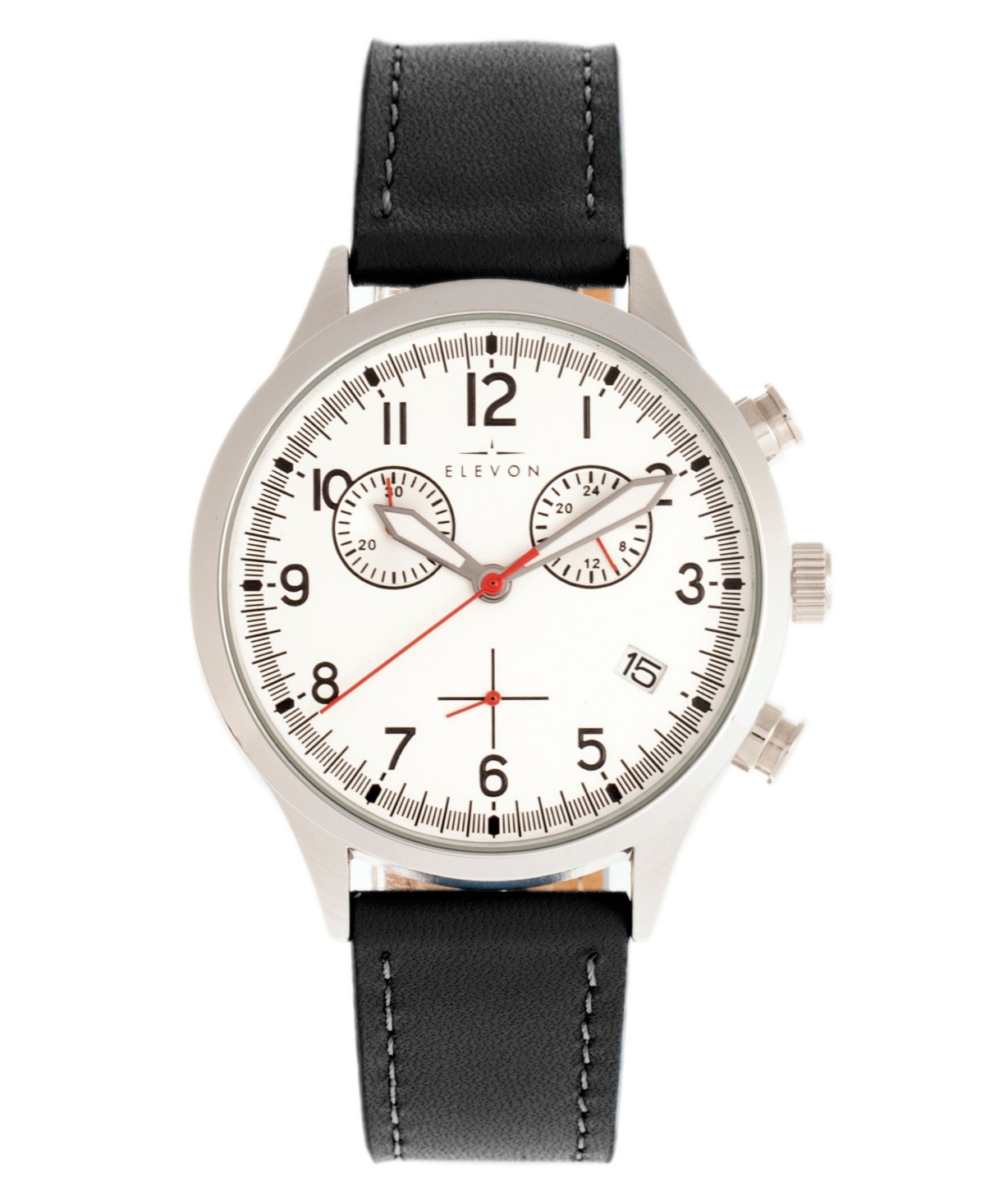 Elevon Men's Antoine Chronograph Genuine Leather Strap Watch 44mm