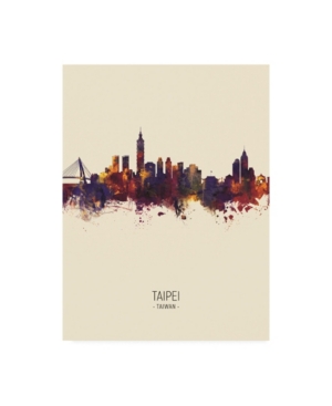 Trademark Global Michael Tompsett Taipei Taiwan Skyline Portrait Iii Canvas Art In Multi