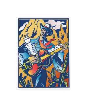 Trademark Global David Chestnutt Singing Cowboy Canvas Art In Multi
