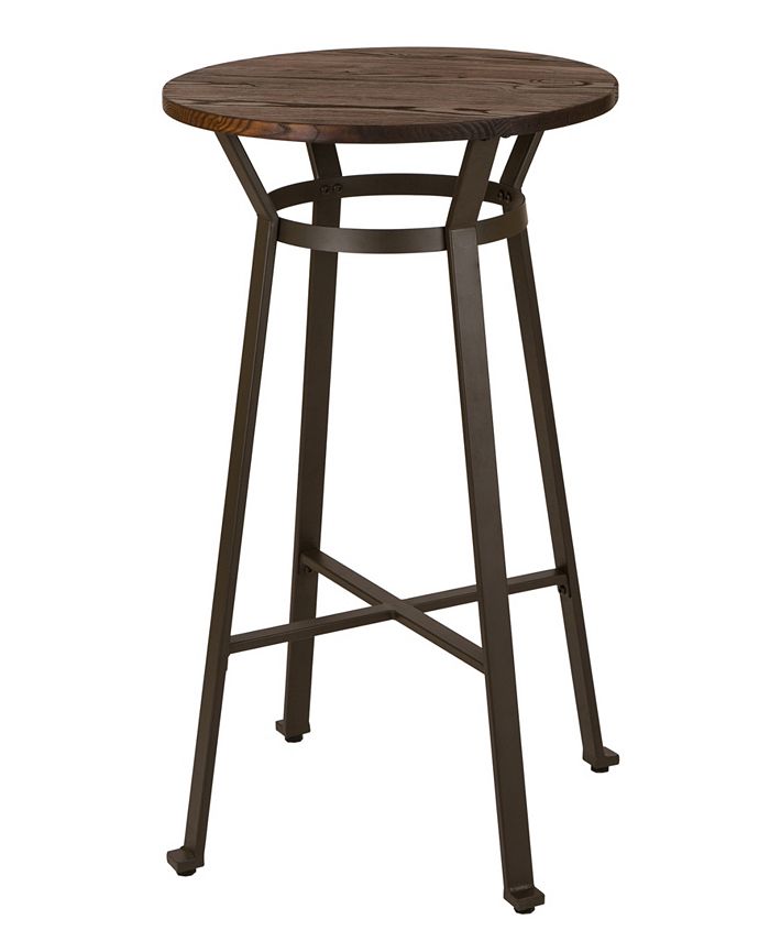 Glitzhome Rustic Steel Bar Table with Elm Wood Top & Reviews ...