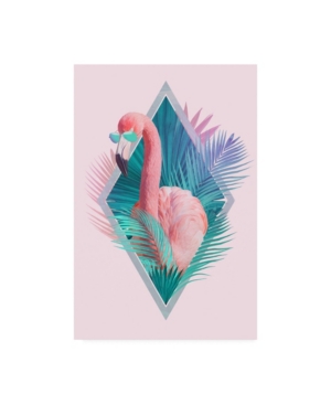 Trademark Global Robert Farka Tropical Leaves Flamingo Canvas Art In Multi