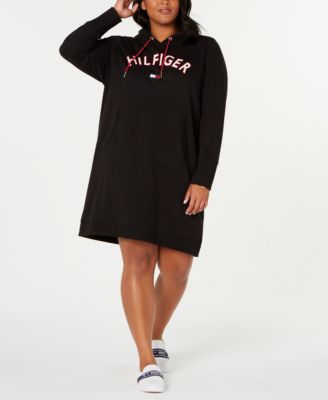 plus size black hoodie dress