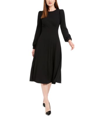 calvin klein black midi dress