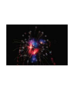Trademark Global Kurt Shaffer Abstract Fireworks In Red, White And Blue Canvas Art In Multi