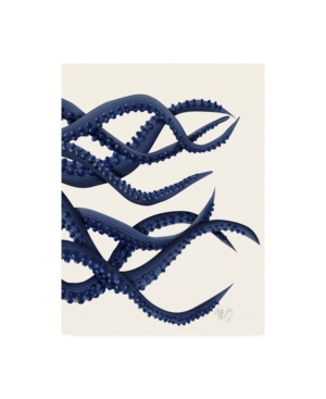Trademark Global Fab Funky Giant Octopus Blue Triptych C Canvas Art In Multi