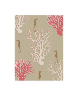 Trademark Global Fab Funky Coral And Seahorse In Beige Canvas Art In Multi