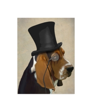Trademark Global Fab Funky Basset Hound, Formal Hound And Hat Canvas Art In Multi