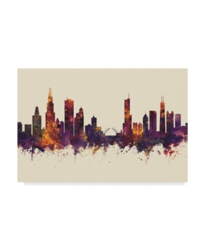 Trademark Global Michael Tompsett Chicago Illinois Skyline Dark Iii Canvas Art In Multi