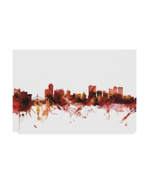 Trademark Global Michael Tompsett Winnipeg Canada Skyline Red Canvas Art In Multi