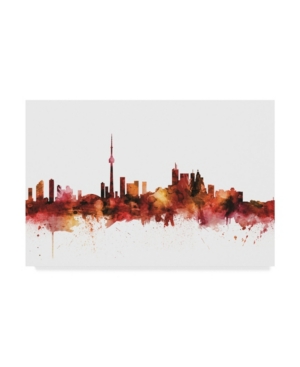 Trademark Global Michael Tompsett Toronto Canada Skyline Red Canvas Art In Multi