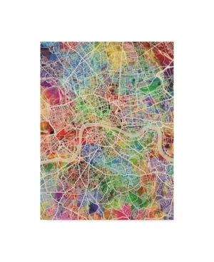 Trademark Global Michael Tompsett London England Street Map Color Canvas Art In Multi
