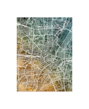 Trademark Global Michael Tompsett Munich Germany City Map Teal Orange Canvas Art In Multi