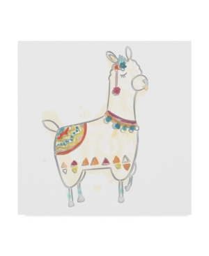 Trademark Global June Erica Vess Block Print Llama Iv Canvas Art In Multi