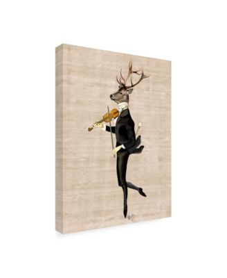 Trademark Global Fab Funky Dancing Deer with Violin Canvas Art - 36.5" x 48"
