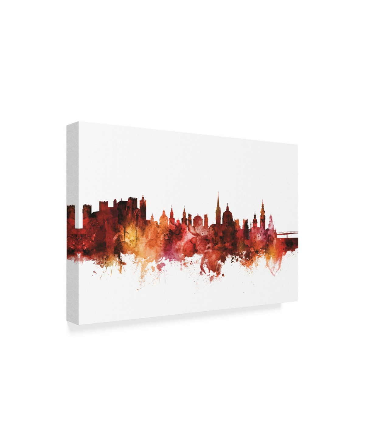 Michael Tompsett Salzburg Austria Skyline Red Canvas Art -