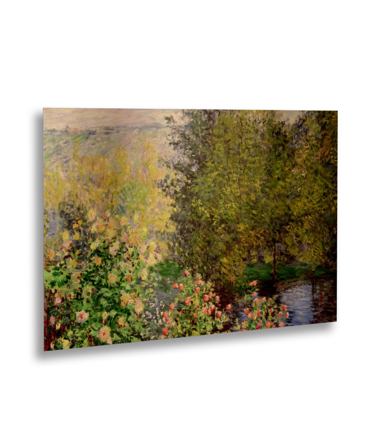Claude Monet Corner of the Garden at Montgeron, 1876 Floating Brushed Aluminum Art -
