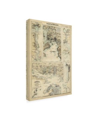 Trademark Global Unknown Map of the Coast of England I Canvas Art - 15" x 20"