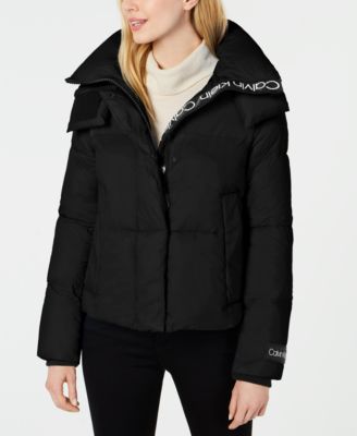 calvin klein cropped puffer coat